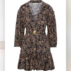 COPY - Nicholas Willow Belted Gathered Floral Print Cotton Poplin Mini Dress